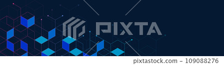 Abstract geometric background with isometric blocks, polygon shape pattern 109088276