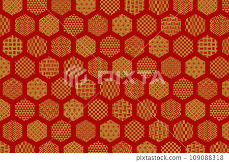 龜甲圖案與各種日本圖案 109088318