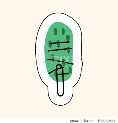 Sticker Of Blue Green On A Beige Background, Sketch for printing on childrens products, posters, fabric, wallpaper. Vector illustration Sticker Of Blue Green On A Beige Background, Sketch for printing on childrens products, posters, fabric, wallpaper. Vector illustration 109088684