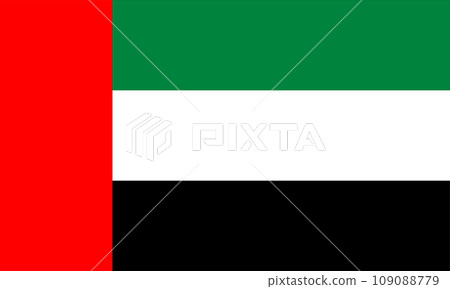 The national flag of the United Arab Emirates vector illustration with official color The national flag of the United Arab Emirates vector illustration with official color 109088779