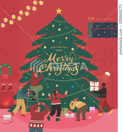 Christmas illustration. Web-Baner. POP-UP 109089273