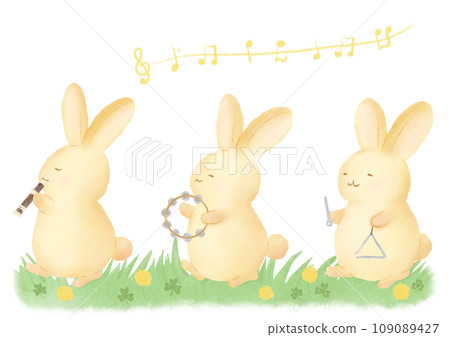 兔子樂團在草原上行進 109089427