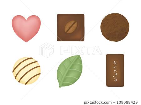 Illustration of various chocolates Illustration of various chocolates 109089429