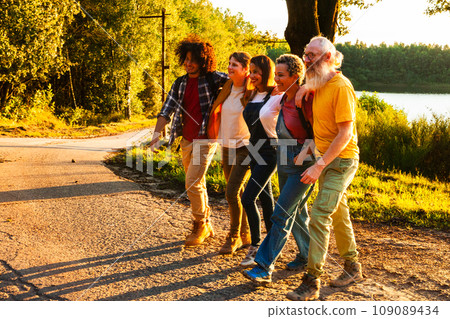 Golden Hour Promenade: A Multi-Generational Stroll Golden Hour Promenade: A Multi-Generational Stroll 109089434