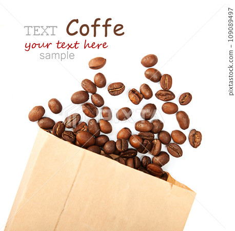 coffee poured from a brown package 109089497