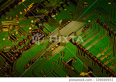 Electronic circuit board close up 109089931