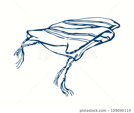 Vector drawing. Jewish clothing tzitzit 109090119