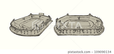 Small Stadium. Vector sketch 109090134