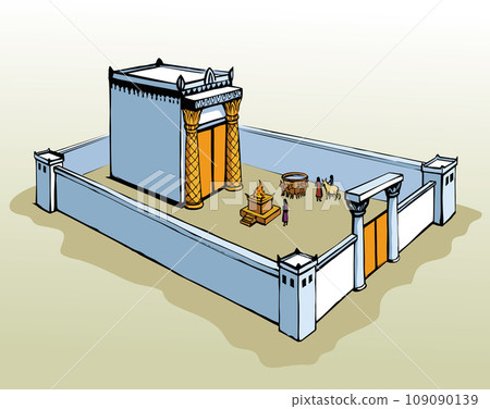 Vector drawing. Temple of Solomon 109090139