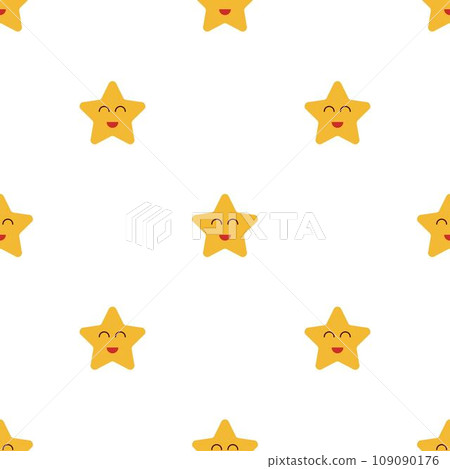 Smile star hand drawn seamless pattern 109090176
