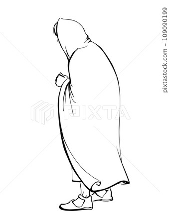 Vector drawing. Man in ancient clothes Vector drawing. Man in ancient clothes 109090199