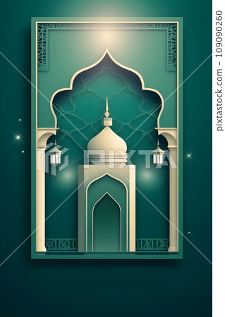 Colorful simple decoration illustration for Happy Ramadan or EID Mubarak draft and greetings card template. Colorful simple decoration illustration for Happy Ramadan or EID Mubarak draft and greetings card template. 109090260