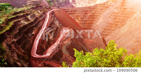 Trucks at open-cast mine in Kryvyi Rih, Ukraine 109090506