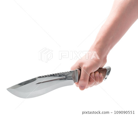 Hand holding hunting knife Hand holding hunting knife 109090551