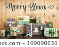 Text Merry Xmas, Rustic, Eco Christmas Background 109090630