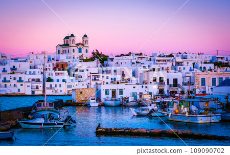 Evening scenery of greek island Paros Evening scenery of greek island Paros 109090702