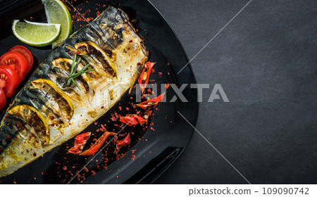 Grilled mackrel fillets Grilled mackrel fillets 109090742