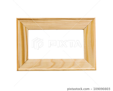 wooden frame on a waall isolated on white 109090803