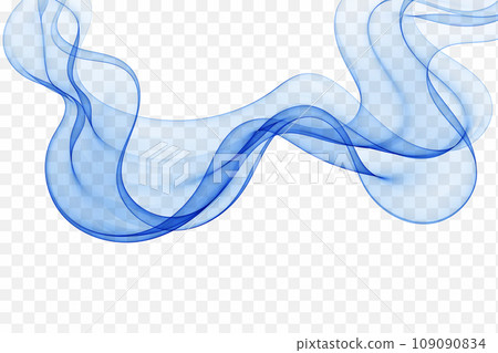 Abstract wave of blue smoke, transparent flow of blue lines, design element. Abstract wave of blue smoke, transparent flow of blue lines, design element. 109090834