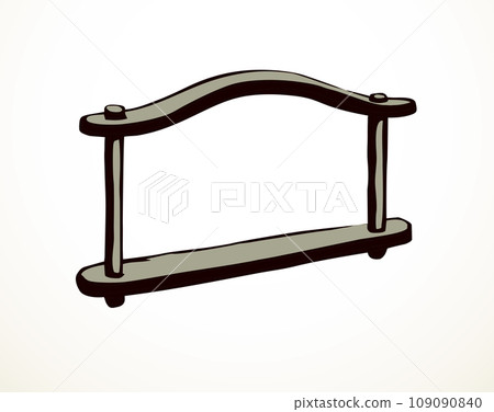 Vector drawing. Old wooden yoke 109090840