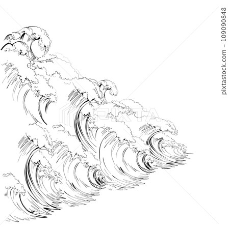 A big wave. Vector tsunami drawing A big wave. Vector tsunami drawing 109090848