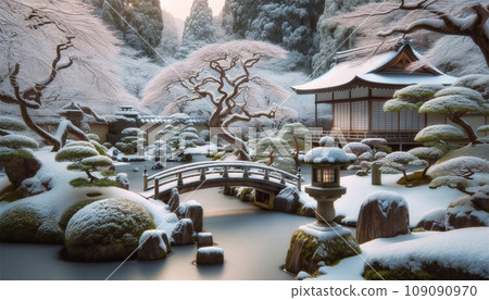 CoCo「Snow Garden/スノウ・ガーデン」初回盤 未開封 Winter Japanese garden with snow 1 - Stock Illustration