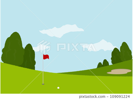 golf course under the blue sky golf course under the blue sky 109091224
