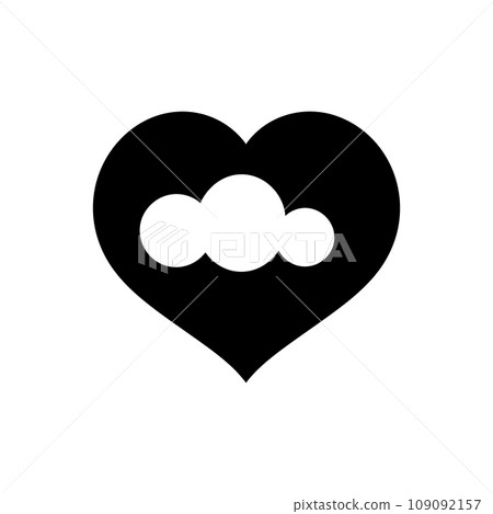 Love shaped cloud icon - Simple Vector Illustration Love shaped cloud icon - Simple Vector Illustration 109092157