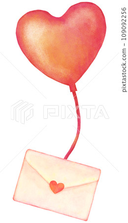love letter with heart balloons 109092256