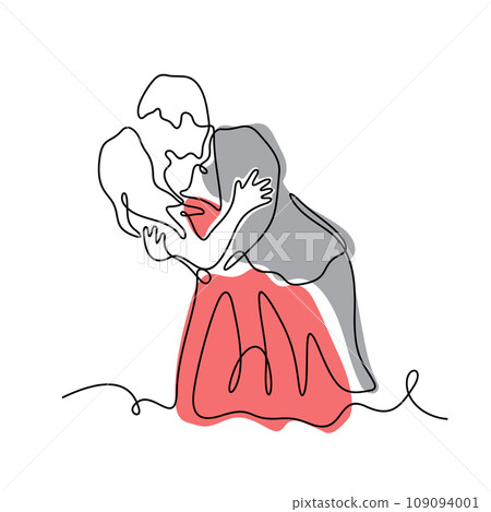 Romantic couple kissing vector illustration Romantic couple kissing vector illustration 109094001