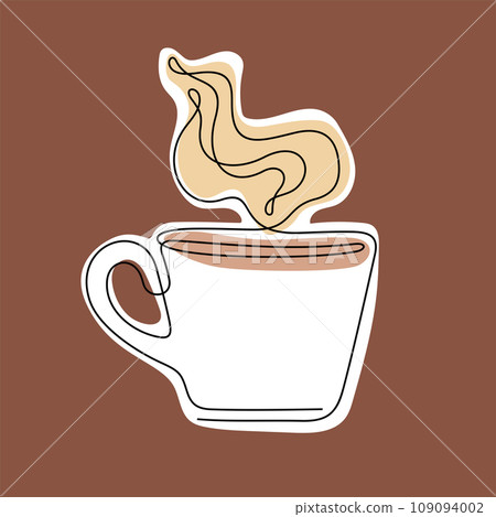 Coffee cup abstract one line vector illustration Coffee cup abstract one line vector illustration 109094002