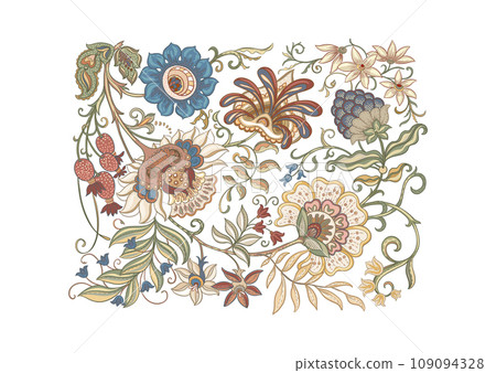 Fantasy flowers in retro, vintage Fantasy flowers in retro, vintage 109094328