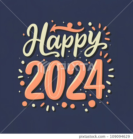 Quirky Lettering: Cheers to 2024 Quirky Lettering: Cheers to 2024 109094629