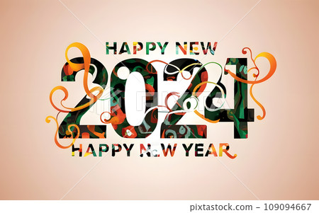 Happy New Year Typeface Elegance Happy New Year Typeface Elegance 109094667