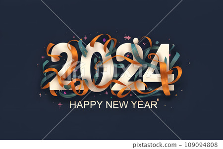 Abstract Typography, Happy New Year Greetings Abstract Typography, Happy New Year Greetings 109094808