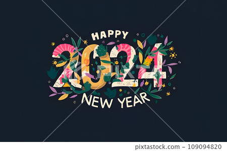 Quirky Lettering: Cheers to 2024 Quirky Lettering: Cheers to 2024 109094820