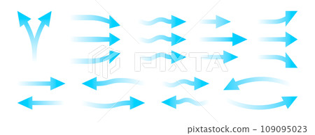 Air flow icons. Set of air conditioner stream direction, air purifier and ventilator arrow buttons, flow effect concept. Vector isolated set Air flow icons. Set of air conditioner stream direction, air purifier and ventilator arrow buttons, flow effect concept. Vector isolated set 109095023