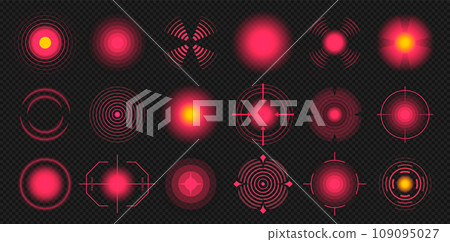 Pain localization mark. Head muscle tooth joint pain, chronic pain spot on body, red pain therapy target. Vector isolated set Pain localization mark. Head muscle tooth joint pain, chronic pain spot on body, red pain therapy target. Vector isolated set 109095027