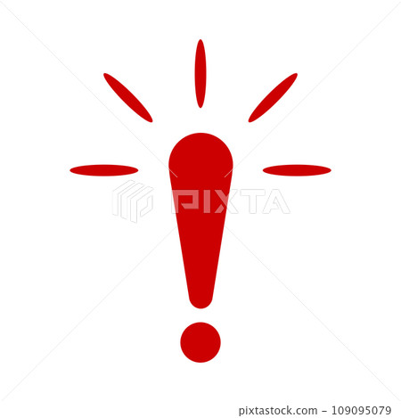 Exclamation mark. Red vector warn sign. Caution or attention icon. 109095079
