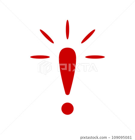 Exclamation mark. Red vector warn sign. Caution or attention icon. 109095081