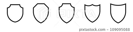 Icon shield lock line black frame. Icon shield lock line black frame. 109095088