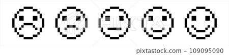 8 bit face feedback customer satisfaction scale. 8 bit face feedback customer satisfaction scale. 109095090