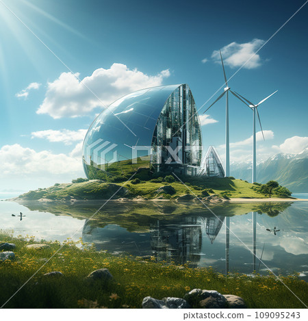 Generative Ai Illustration. Clean Energy Concept. High quality photo 109095243