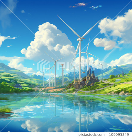 Generative Ai Illustration. Clean Energy Concept. High quality photo 109095249