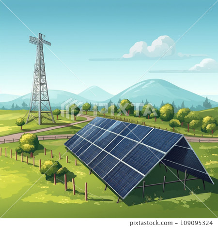 Generative ai illustration. Green energy. High quality illustration 109095324