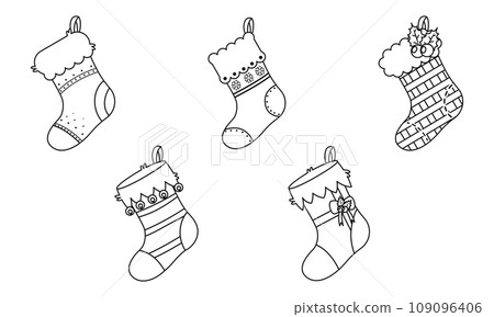 Set of christmas socks icons Vector Set of christmas socks icons Vector 109096406