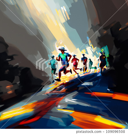 Illustration of people running 109096508