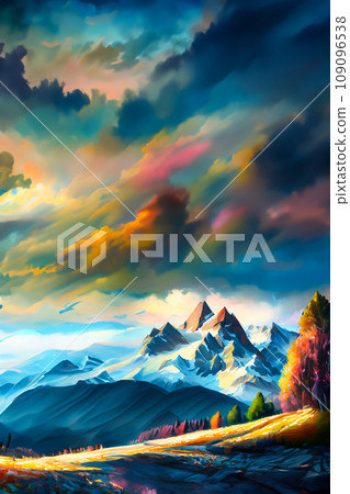 illustration of alps peaks illustration of alps peaks 109096538