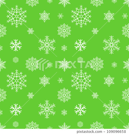 seamless pattern of white snowflakes on a green background, texture, design seamless pattern of white snowflakes on a green background, texture, design 109096658