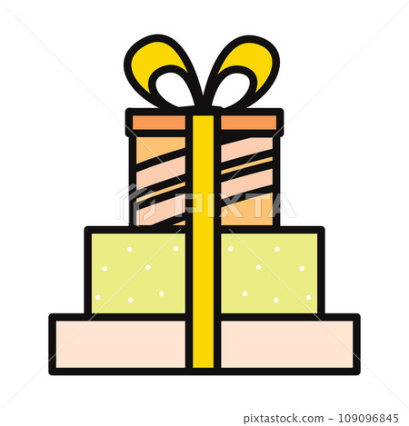 Colored christmas present icon Vector 109096845